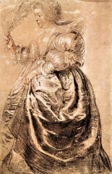 Young Woman with a fan by Rubens